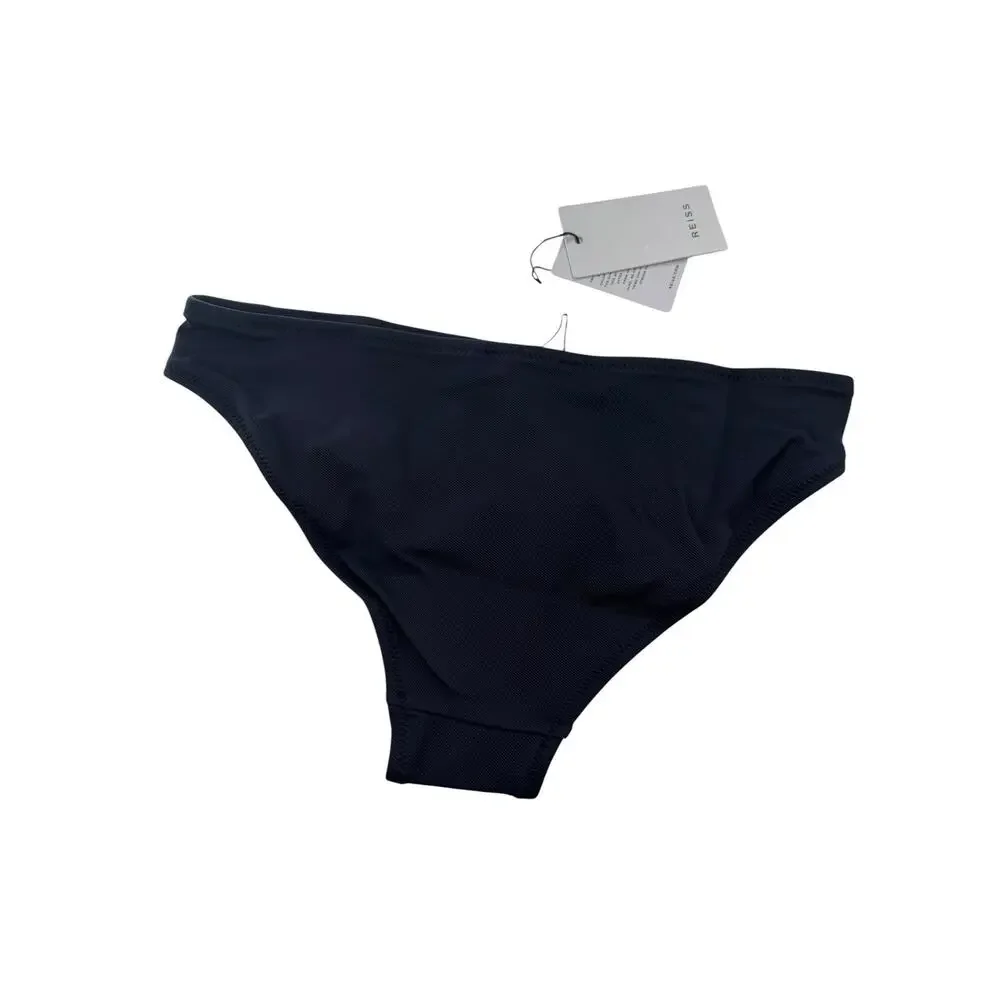 REISS Bikini Bottom Size 4 NEW Navy Blue w/ Button Swim Bottoms Swimsuit